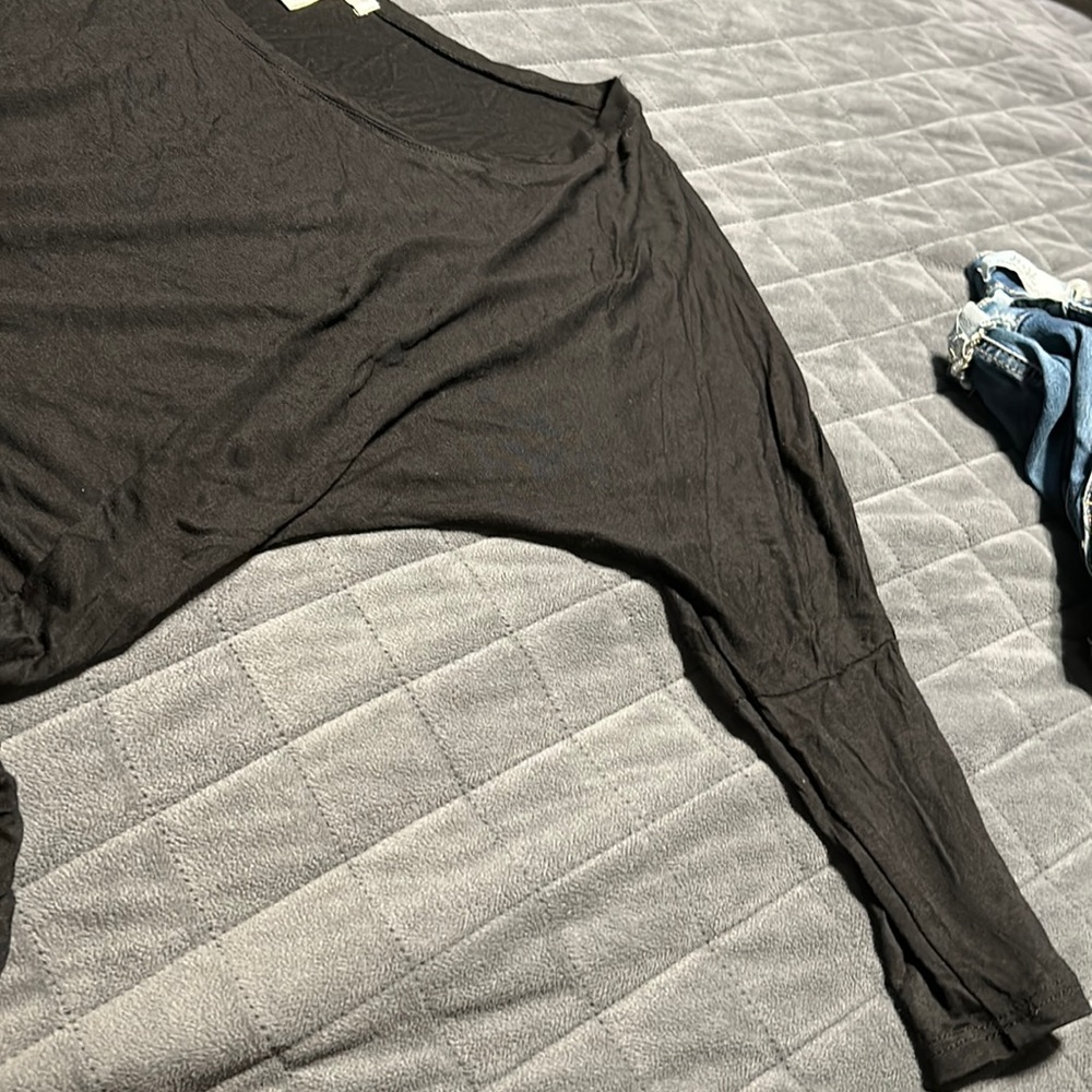 Black semi off shoulder shirt